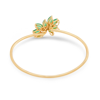 Round Emarald Daimond Bracelent in 14 K Yellow Gold