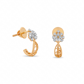 Delicate 14K Yellow Gold Diamond Stud