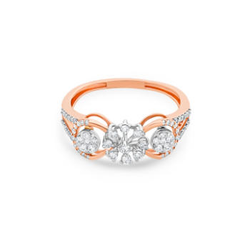 Rose design daimond Ring in 14K Rose gold