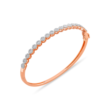 Round setup Daimond bracelet of 14K rose gold