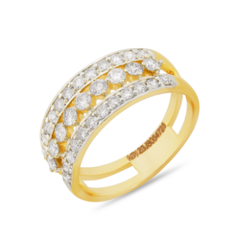 Radiant Gold Band with Micro Diamonds Embedded Ring